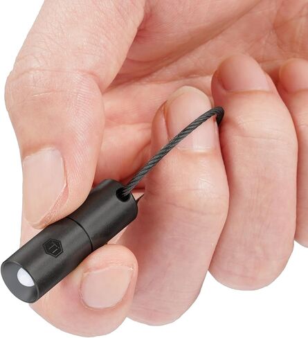 KeyUnity KF04 Mini LED Flashlight with AAA Battery & Pocket Clip - Super Bright Handheld Size Titanium EDC Keychain Penlight for Outdoor Camping, Hiking, Climbing in Kuwait