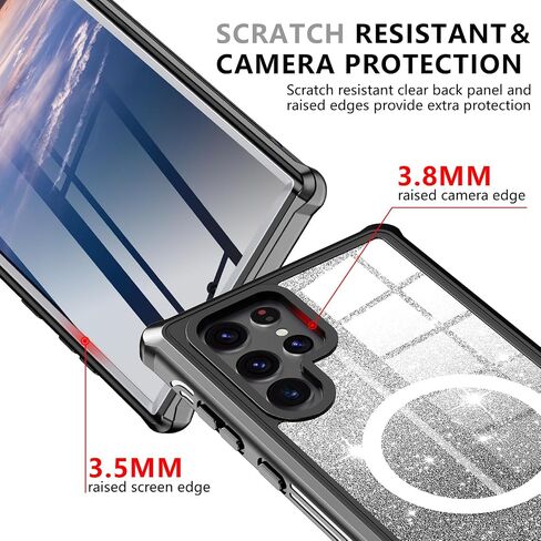 Hekodonk for Samsung Galaxy S24 Case Glitter,Compatible with MagSafe[Built-in Screen Protector+Camera Lens Protector] Full Body Shockproof Protective Bling Phone Case for Galaxy S24,Amethyst in Saudi Arabia