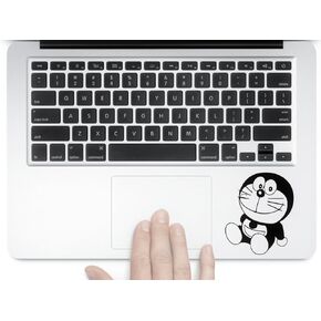 ملصق لاصق من الفينيل مقطوع على شكل قطة روبوتية كرتونية يابانية مشهورة من Doraemon لأجهزة الكمبيوتر المحمول ولوحة التتبع وصندوق ألعاب وخوذة وكوب (أسود، 3 بوصات)