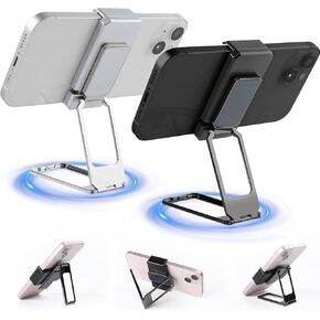 قطعتان من حامل الهاتف المعدني من نوع مشبك خلفي مطور، قابل للطي، دوران 360 درجة، متوافق مع جميع الهواتف، محمول، ملحق سطح مكتب عصري in Kuwait