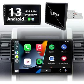 [8 Core 4G+64G] Single Din Car Stereo Radio with Wireless Apple CarPlay & Android Auto 10.1" Touchscreen Head Unit Car Audio Receivers Bluetooth 5.2 GPS Navigation FM Backup Camera Android 13