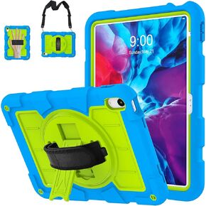 Case for iPad 10th Generation Case for Kids, Compatible with iPad 10th Gen Case 10.9 Inch 2022 with Pencil Holder, Shockproof Rugged iPad 10 Case with 360° Rotating Hand Strap & Kickstand