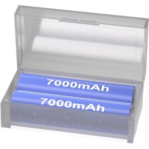 3.6V Rechargeable Battery,7000mAh High Capacity Flat Top Battery with Storage Case for Flashlights, Emergency Lights, Portable Devices-2 Packs