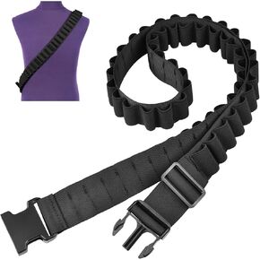 EZshoot Shotgun Shell Bandolier for 12 or 20 Gauge Large Capacity Adjustable Nylon Shell Shoulder Carrier Belt Hold 56 Shells