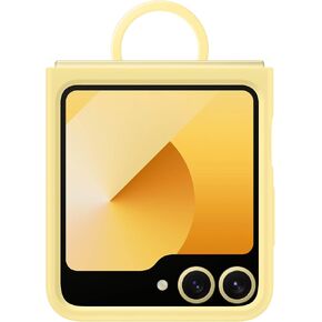 SAMSUNG Galaxy Z Flip 6 Silicone Phone Case, Protective Cover with Built-in Ring, Nonslip Grip, Slim, Soft, Comfortable Design, US Version, EF-PF741TYEGUS, Yellow