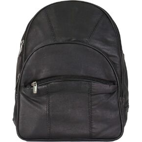 Hot Leathers 18554 Black 9" x 12" x 4" Genuine Leather Mini Backpack