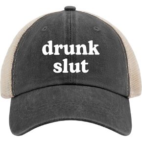 Drunk Slut Hat Trucker Hat for Women Funny Dad Hats Funny Birthday Gifts for Men