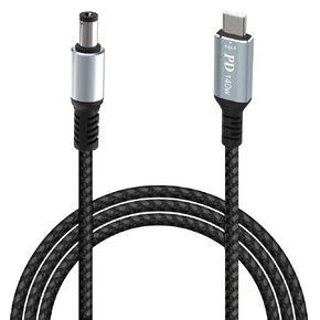 140W PD USB C to DC 5.5mm x 2.1mm Power Charging Cord for Laptop (5521), USB Type C Male Input to DC 5.5 x 2.1mm Male Power Charging Braided Cable for PD Charger and PD Power Bank (3.3ft)