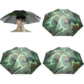 3 Pack Umbrella Hat, Sports Head Umbrella Hats for Adult Women, 26" Diameter Folding Waterproof Rainbow Fishing Headwear for Outdoor Party Beach Hiking