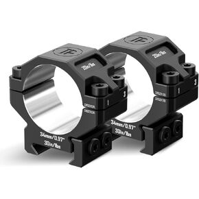 7075 Series Aluminum 30mm 34mm 1 inch Scope Rings, High Precision Pre-lapped Picatinny Scope Rings, Medium/High/Low Profile Scope Mount for Picatinny Rail
