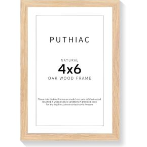 puthiac 8"x10" Oak Wood Picture Frame - 8x10 Photo Frame, 8x10 Picture Frame Wood, Natural Solid Wooden Picture Frames for Wall Art Photo and Prints(1 Pack, Beige)