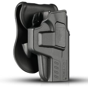حافظات M&P Shield EZ، حافظة OWB لـ S&W MP 9mm/.40 Shield M2.0 3.1" / MP 9mm/.380 Shield EZ - تم تحرير إصبع السبابة | غير قابل للتعديل | قفل تلقائي | حزام الخصر الخارجي | لمسة نهائية غير لامعة - اليد اليمنى
