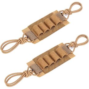 Tactical Helmet NVG Hook Loop Elastic CR123A Battery Storage Board Lanyard Night Vision Device Fixing Belt Strap Band Plate 2 Packs Tan