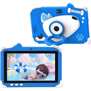 Kids Tablet, 7 inch Android 12 Tablet for Kids, 4GB RAM 32GB ROM Toddlers Tablet with Shockproof Case, Parental Control, Education, 2MP+5MP Dual Camera, Safety Eye IPS Screen for Boys/Girls, Blue