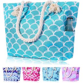 Large Black Beach Bags For Women Vacation Waterproof Sandproof Canvas Tote Bag Zipper Pool Swim Utility Travel Summer Accessories Essentials Necessities Stuff Must Haves Bolsa De Playa Para Mujer Gift