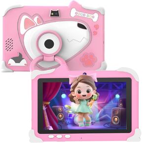 Kids Tablet, 7 inch Android 12 Tablet for Kids, 4GB RAM 32GB ROM Toddlers Tablet with Shockproof Case, Parental Control, Education, 2MP+5MP Dual Camera, Safety Eye IPS Screen for Boys/Girls, Blue