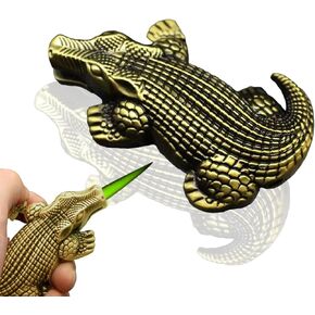 Jet Torch Lighter,Creative Desktop Crocodile,Cool Windproof Gas Lighter,Refillable Butane Gas,for Outdoor Indoor Men Gift(No Gas) (Red Copper)