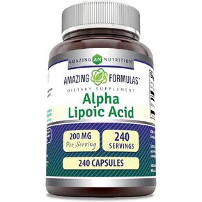 Amazing Formulas Alpha Lipoic Acid 200 mg 120 Capsules Supplement | Non-GMO | Gluten Free | Made in USA in Kuwait