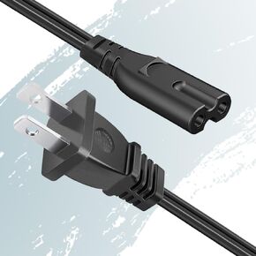 AC Power Cord 6ft Standard 2-Slot Compatible with HP OfficeJet Pro X476d 251dw Surface Pro 2/3, Surface Dock, Bose wave radio, Direct TV. Samsung UN Series TV.