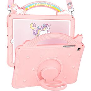 for Samsung Galaxy Tab S6 lite Case 10.4" - Girls Cute Women Cartoon Kawaii Purple 3D Design Cover with Rotating Stand & Strap Unique Girly Funda for Samsung Tab S6 lite Case (2022/2020)