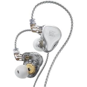 Linsoul KZ ZAS 7BA+1DD in-Ear Monitor, HiFi Bass Earbuds, Gaming Earbuds, Hybrid IEM Earphones with Recessed Detachable Cable for Audiophile Musician(Without mic, Silver)