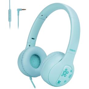 Headphones for Kids,85/94db Volume Limiter Boys Girls On Earphones Wired with Microphone,Kids Head Phones with Audio Sharing for iPad/Kindle/PC/Laptop/School(Green)