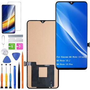 Screen Replacement for Xiaomi Mi Note 10 Lite/Mi Note 10 Pro TFT, for Xiaomi Mi Note 10 LCD Touch Panel Display Digitizer Assembly Repair Parts with Kit（Without Fingerprint）