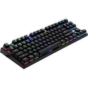 YEYIAN Spark Mechanical Gaming Keyboard, 87 TKL RGB LED Backlit 16M Color Keys, OUTEMU Blue Hot-Swappable Switches, Cherry MX Equivalent, 13 Modes PC Keyboard, Steel Frame Braided Cable Tenkeyless