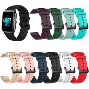 FitTurn Compatible for HaSaKei G53/Phyulls S16/ANDFZ T42/Spade Health Smartwatch 3 Smartwatch Replacement Wrist Strap Wristband for HENGTO H69/Butele H69/Mingtawn H7 Soft Silicone Sport Watchband