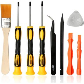Cleaning Repair Tool Kit for PS5 PS4 PS3, 9 Pieces Security Screwdriver with TR9 PH0 PH1, PS4 Playstation 5 Controller Tear Down and Dust Removal
