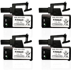 (4 قطعة) بطارية 1750 مللي أمبير في الساعة A98L-0031-0026 3 فولت PLC لـ FANUC 02B-0309-K102/A98L-0031-0026 وحدة تحكم في الماكينة بتحكم رقمي بالكمبيوتر 3P نمط التوصيل