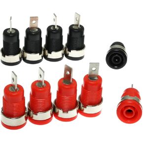 E-outstanding 10PCS 4mm Banana Speaker Jack Female Panel Mount Socket Test Connector Binding Post Adapter