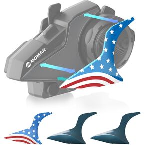 Moman G4 Interchangeable Shells Compatible H2E Intercom, Customizable Pattern Shells Kit (US Flag×2, Dark Green×2)