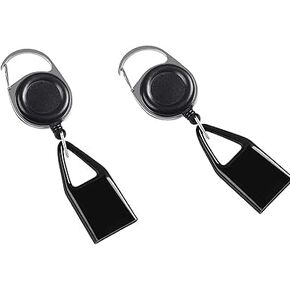 2Pcs Black Lighter Clip,Retractable Lighter Keychain Belt,Anti Lost Retractable Lighter Cover,Lighter Leash for Fishing Hiking,Lighter Protective Cover for Camping,Lighters and Matches Accessory