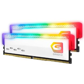 GeIL Orion RGB DDR5 RAM, 32GB (16GBx2) 5600MHz 1.35V,Intel/AMD Compatible, High Speed Desktop Memory, Hardcore Immersive Gaming/Multimedia Content Creation/Quality Live Streaming (White)