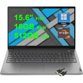 Lenovo ThinkBook 15 Gen 4 Business Laptop | 15.6" FHD Anti-Glare | AMD 8-core Ryzen 7 5825U (>i7-1355U) | 16GB DDR4 512GB SSD | Fingerprint USB-C FHD 1080p Privacy Camera Win11Pro + HDMI Cable