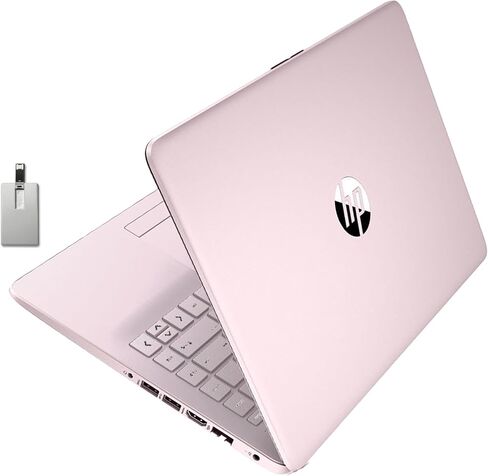HP Stream 14" HD BrightView Laptop, Intel Celeron N4120 Processor, 16GB RAM, 64GB Storage, Intel HD Graphics, Webcam, 1 Year Office 365, Pink, Windows 11 S, 32GB Hotface USB Card in Saudi Arabia