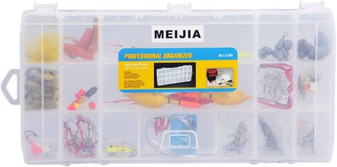 MEIJIA Outdoor Fishing Tackle Boxes, Plastic Box, Plastic Storage Organizer Box with Removable Dividers - Fishing Tackle Storage,Off-White in Saudi Arabia