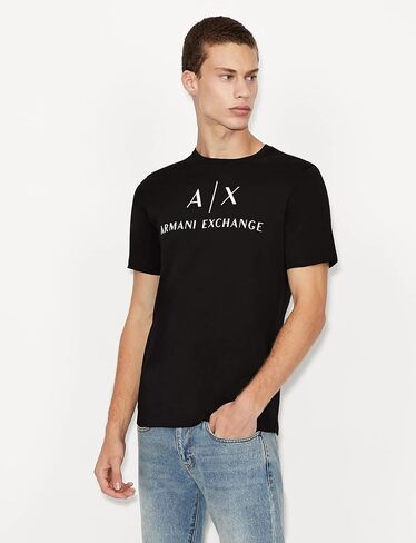 تي شيرت Armani Exchange رجالي كلاسيكي بشعار Crew in Kuwait