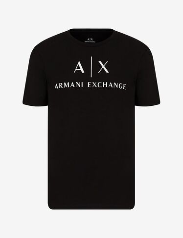 تي شيرت Armani Exchange رجالي كلاسيكي بشعار Crew in Kuwait