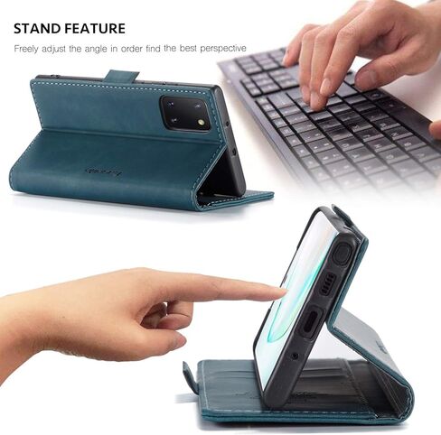 حافظة Bpowe Galaxy Note 10 Lite (2020)، حافظة محفظة جلدية لهاتف Galaxy A81 بتصميم كلاسيكي مع فتحة بطاقة وإغلاق مغناطيسي، حافظة قابلة للطي لهاتف Samsung Galaxy Note 10 Lite/Galaxy A81/Galaxy M60S (أحمر خمري) in Kuwait