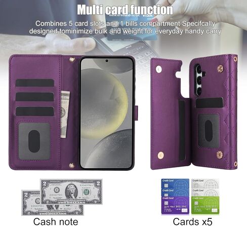 حافظة هاتف Asuwish لهاتف Samsung Galaxy S24 Plus S24+ 5G مع واقي شاشة وفتحة حامل بطاقة RFID وحزام المعصم وإكسسوارات الهاتف المحمول S24plus 24S + S 24 24+ للنساء والرجال باللون الذهبي الوردي in Saudi Arabia
