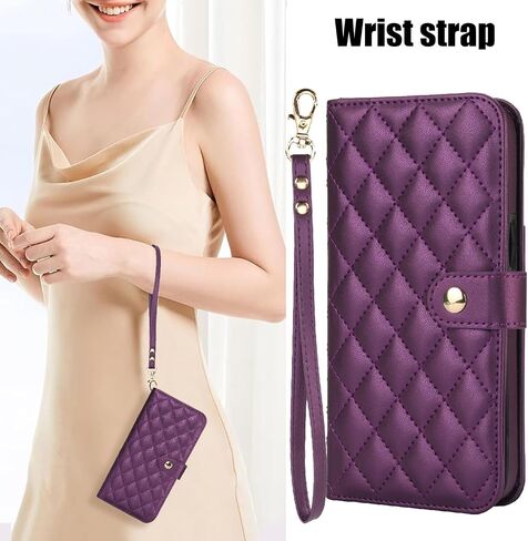 حافظة هاتف Asuwish لهاتف Samsung Galaxy S24 Plus S24+ 5G مع واقي شاشة وفتحة حامل بطاقة RFID وحزام المعصم وإكسسوارات الهاتف المحمول S24plus 24S + S 24 24+ للنساء والرجال باللون الذهبي الوردي in Saudi Arabia