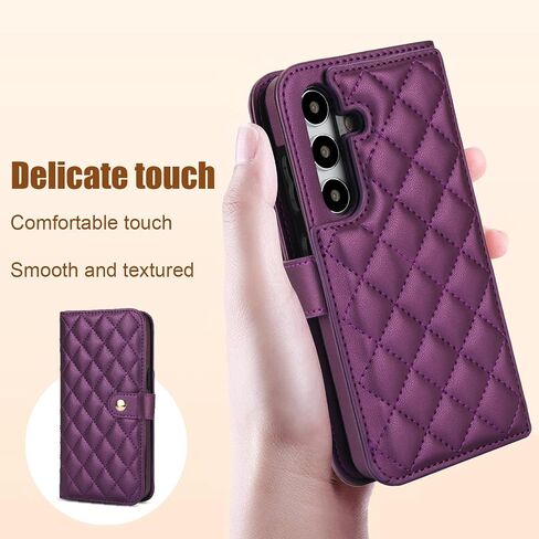 حافظة هاتف Asuwish لهاتف Samsung Galaxy S24 Plus S24+ 5G مع واقي شاشة وفتحة حامل بطاقة RFID وحزام المعصم وإكسسوارات الهاتف المحمول S24plus 24S + S 24 24+ للنساء والرجال باللون الذهبي الوردي in Saudi Arabia