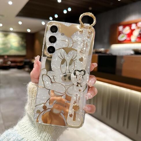 for Galaxy A15 5G Case Wrist Band Kickstand Cover Ultra Slim IMD Animal Pattern Shockproof Protection Holder Cover for Samsung Galaxy A15 5G /4G(Cartoon Characters) in Saudi Arabia