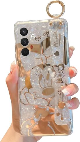 for Galaxy A15 5G Case Wrist Band Kickstand Cover Ultra Slim IMD Animal Pattern Shockproof Protection Holder Cover for Samsung Galaxy A15 5G /4G(Cartoon Characters) in Saudi Arabia