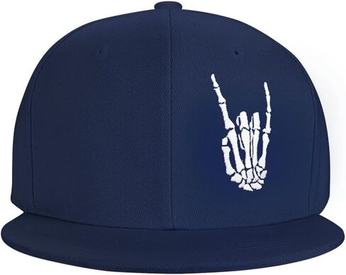 Skeleton Hand Snapback Hat for Men Women, Embroidered Adjustable Cotton Skull Finger Flat Bill Baseball Cap in Saudi Arabia