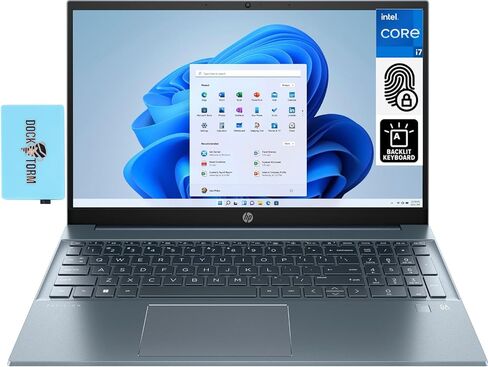 HP Pavilion 15t-eg200 15.6" FHD IPS Business Laptop (Intel i7-1255U 10-Core 1.70GHz, 16GB RAM, 1TB PCIe SSD, Intel Iris Xe, Backlit KYB, Fingerprint, WiFi 6, BT 5.2, Win 11 Pro) w/Dockztorm Dock in Saudi Arabia