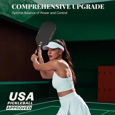 Pickleball Paddles, Raw Carbon Fiber Pickleball Paddle with a 16mm Shark Power Polymer Core, The Pickleball Rackets Designed for Ultimate Spin & Consistency in Saudi Arabia