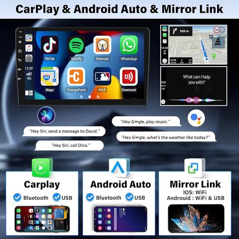 UNITOPSCI 4G+64G راديو ستيريو للسيارة Android لسيارة Ford Fusion Mondeo 2013-2019 CarPlay Android Auto Bluetooth 5.0 GPS 9 بوصة 1280 * 720 شاشة لمس DSP 32 EQ FM/RDS Mirror Link WiFi SWC كاميرا احتياطية ميكروفون in Kuwait